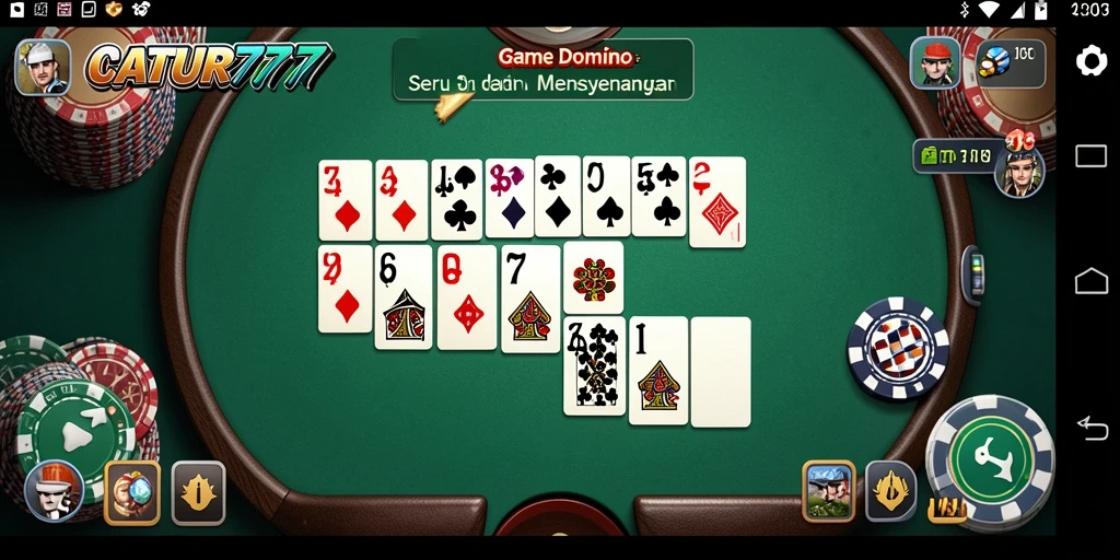 Tampilan menarik dari gameplay Domino di CATUR777 yang penuh strategi.