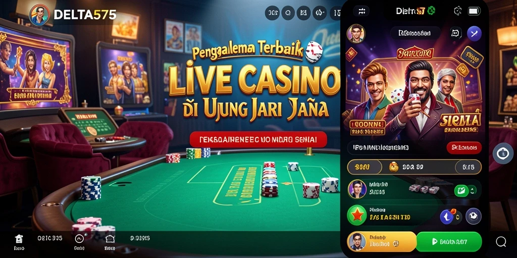 Screenshot gameplay DELTA575 dengan dealer profesional dan permainan real-time.