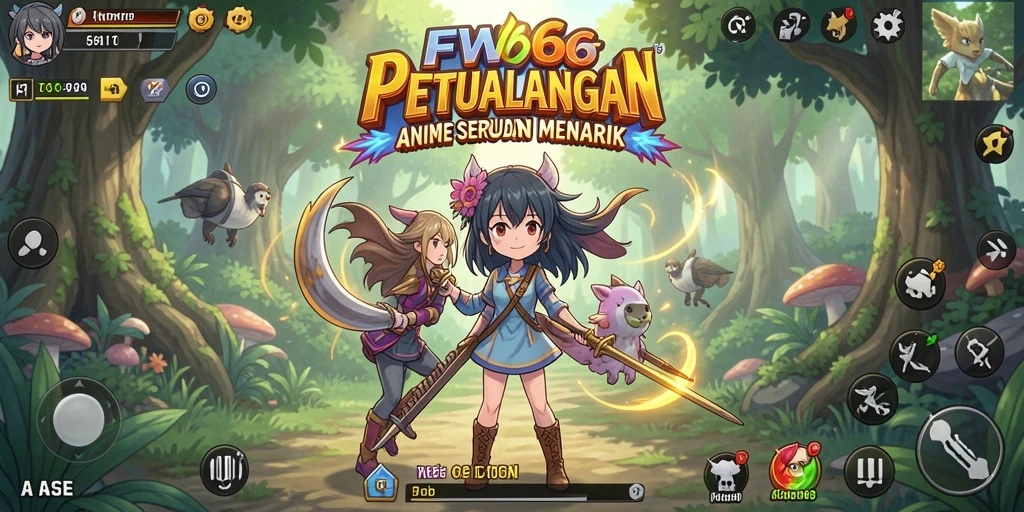 Screenshot gameplay FW66 menampilkan pertarungan karakter Anime yang seru.