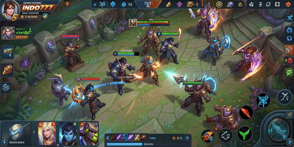 Tampilan gameplay seru dari INDO777 dalam aksi pertempuran tim.