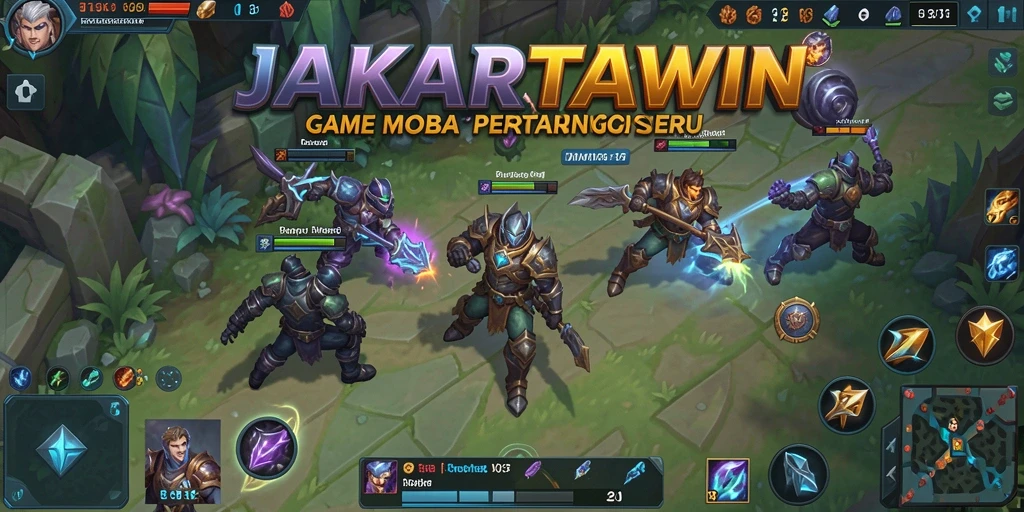Screenshot menunjukkan aksi seru dalam gameplay MOBA.