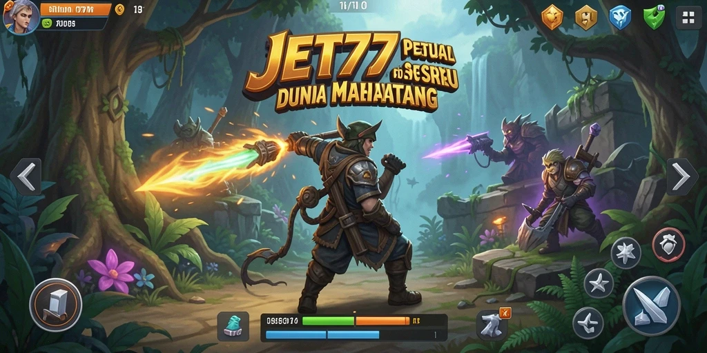 Tangkapan layar JET77 menampilkan aksi seru di dunia petualangan.