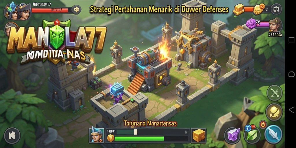 Tangkapan layar menampilkan strategi permainan Tower Defense yang menarik.