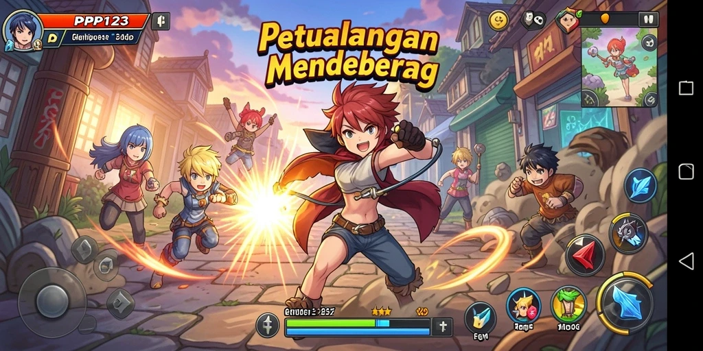 Tampilan gameplay PP123 yang seru dan penuh warna.