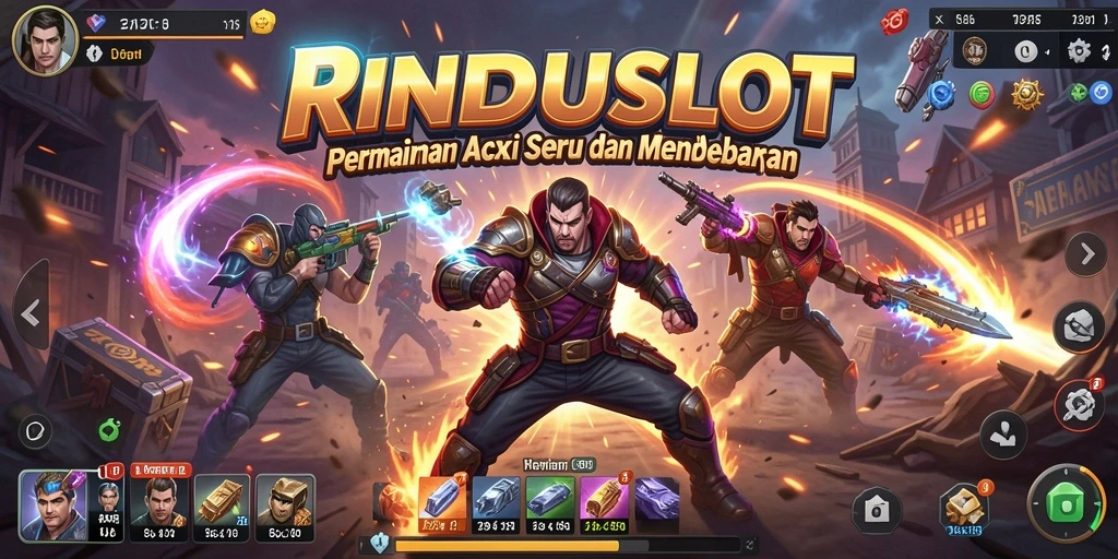 Screenshot RINDUSLOT menampilkan aksi mendebarkan di tengah pertarungan.
