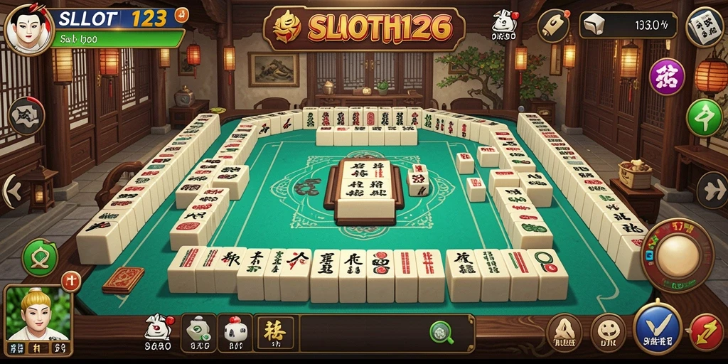 Tampilan menarik dari gameplay Mahjong di SLOT123.
