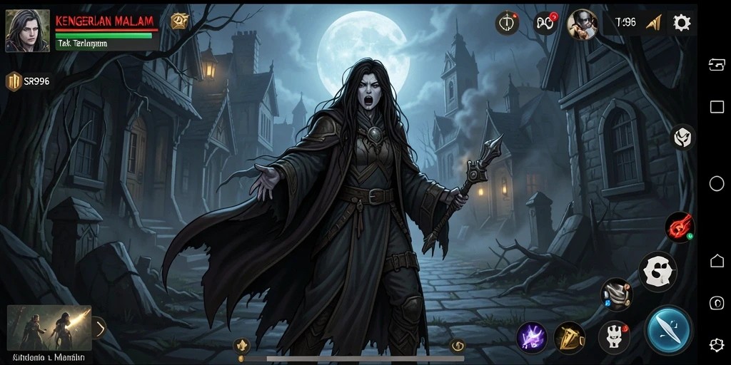 Screenshot gameplay menyeramkan dari SR996 yang menunjukkan suasana horor.