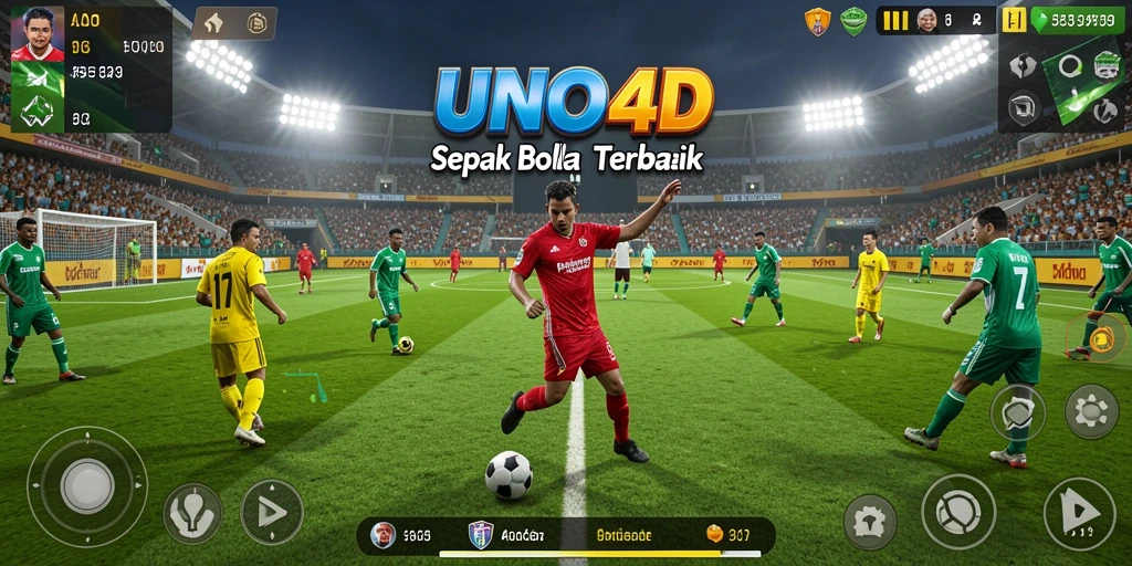 Tampilan gameplay <strong>UNO4D</strong> yang seru dan mendebarkan saat bermain sepak bola.