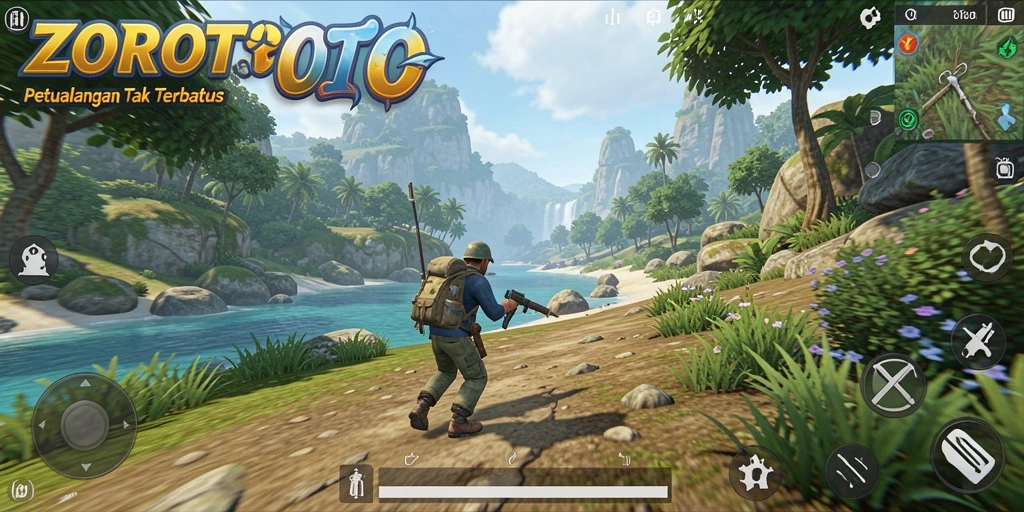 Tampilan menakjubkan dari gameplay ZOROTOTO di dunia terbuka.